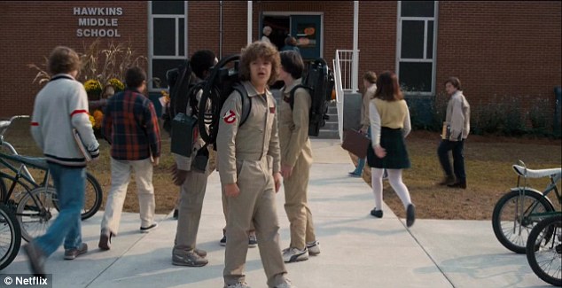 Stranger Things released a new trailer during Super Bowl Sunday Dustin, Mike, and Lucas dress up as Ghostbusters