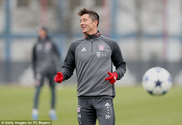 Star striker Robert Lewandowski prepares to take on Arsenal in the Champions League