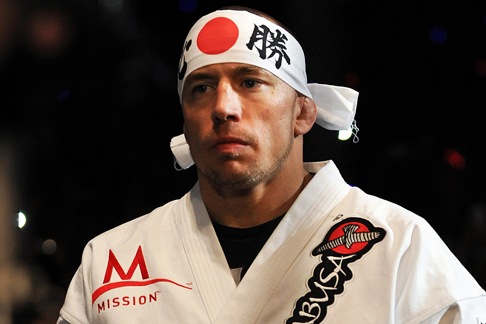 Nov 16 2013 Las Vegas NV USA Georges St Pierre enters the cage before his welterweight championship bout during UFC 167 at MGM Grand Garden Arena. Mandatory Credit Stephen R. Sylvanie-USA TODAY Sports