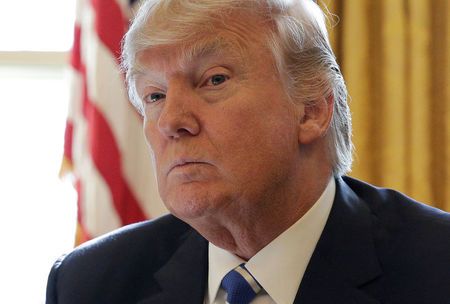 U.S. President Donald Trump sits during a meeting with Chief Executive Officer of Intel Brian Krzanich in the Oval Office of the White House in Washington