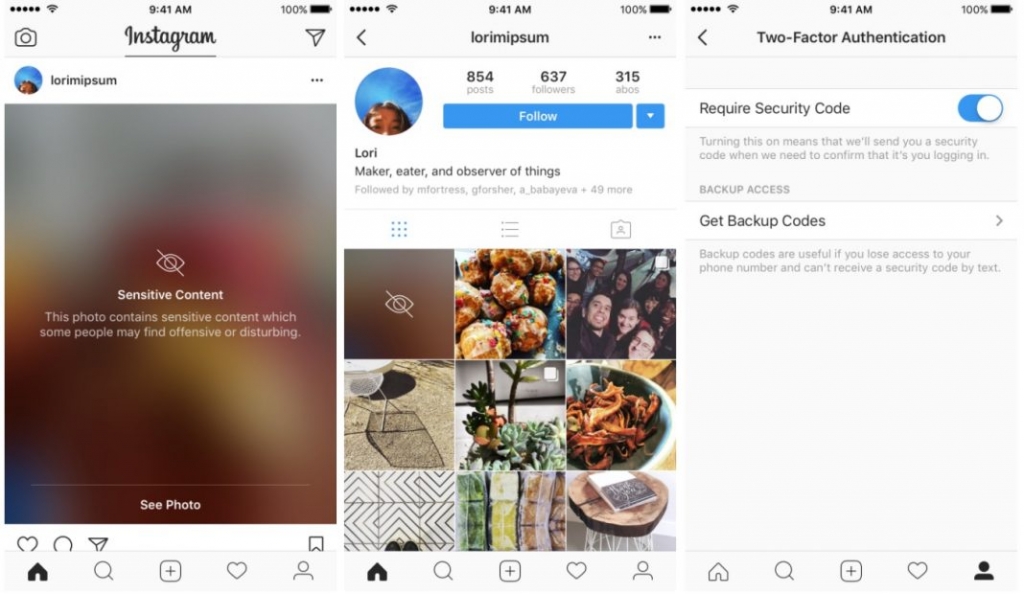 Instagram brings screen over “sensitive” posts 2-factor authentication                   By Ida Torres