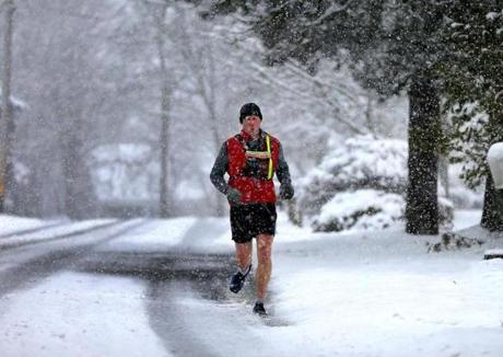 Patrick Ford from South Chatham braved the snow in the early afternoon last Friday