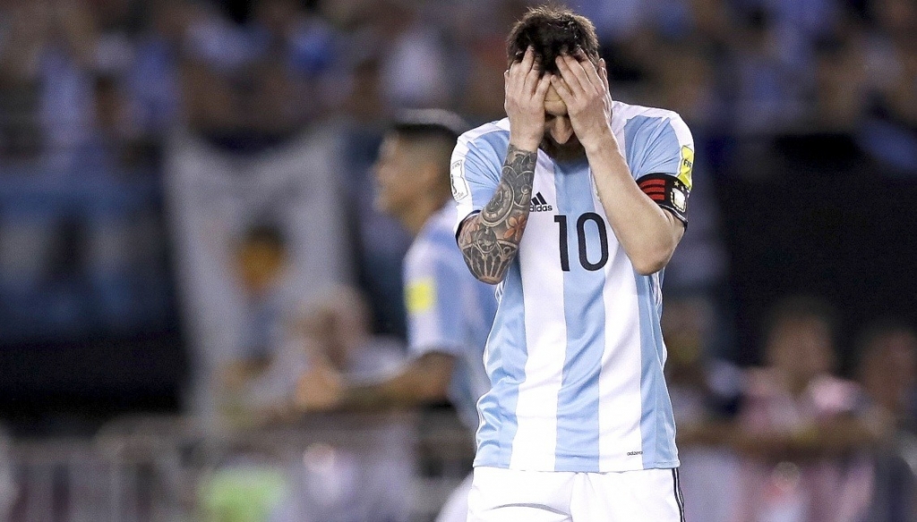 Lionel Messi during his World Cup qualifier game against Chile