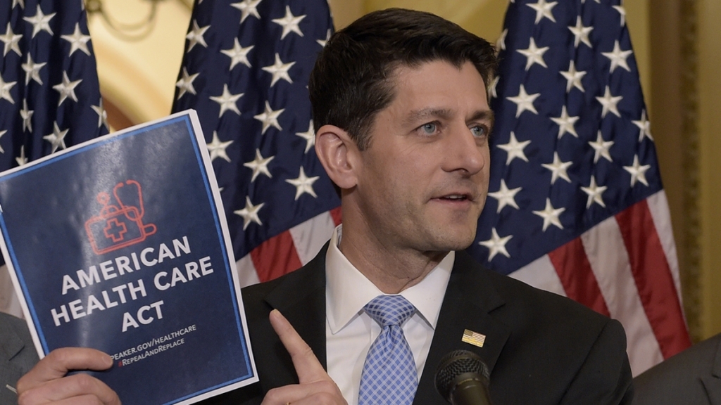 House Speaker Paul Ryan of Wis. speaks during a news conference on the American Health Care Act on Capitol Hill in Washington Tuesday