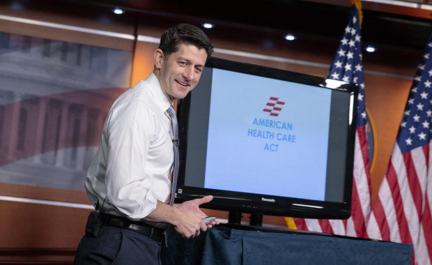 House Speaker Paul Ryan uses charts and graphs to make his case for the GOP's plan to repeal and replace the Affordable Care Act on Capitol Hill on Thursday