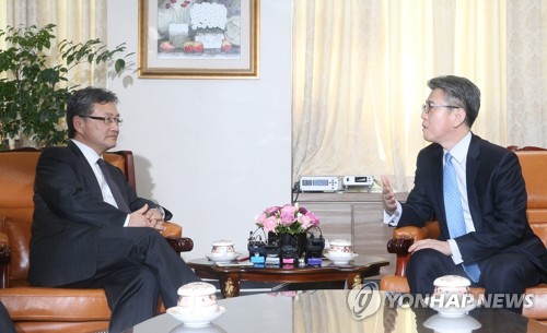 U.S. nuclear envoy Joseph Yun meets with his South Korean counterpart Kim Hong-kyun in Seoul