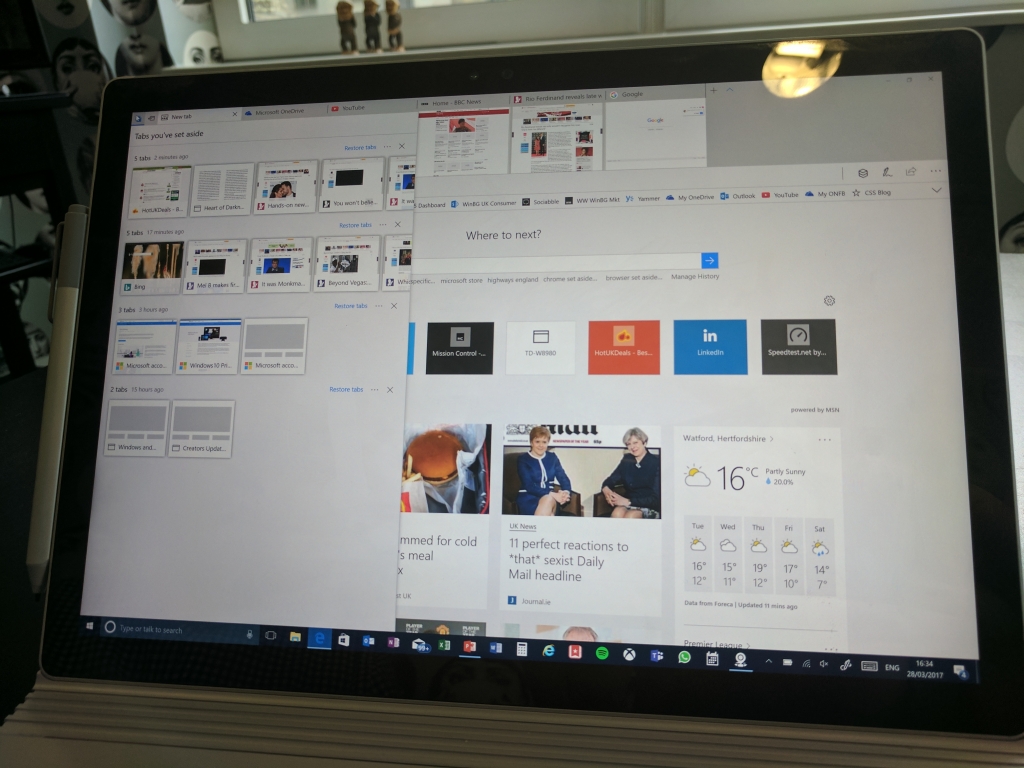 Windows 10 tabs in Edge