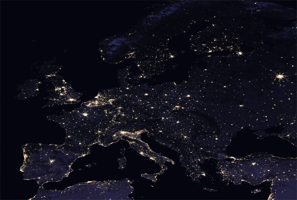 Europe at night