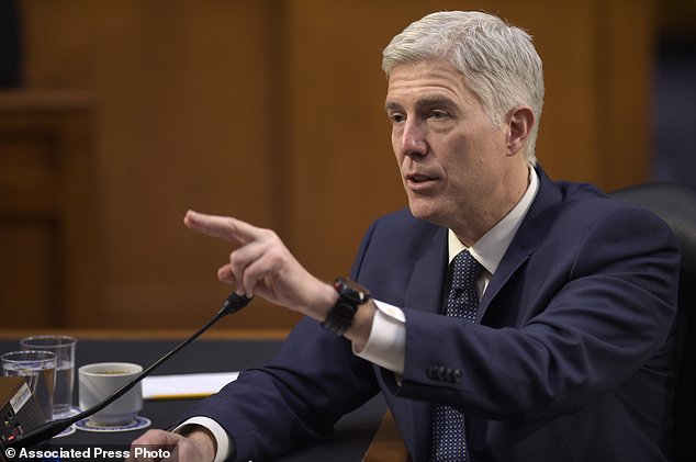 Supreme Court Justice nominee Neil Gorsuch testifies on Capitol Hill in Washington before the Senate Judiciary Committee. Senate Democratic opposition to President Donald Trump's Supreme Court nominee swelled Frid