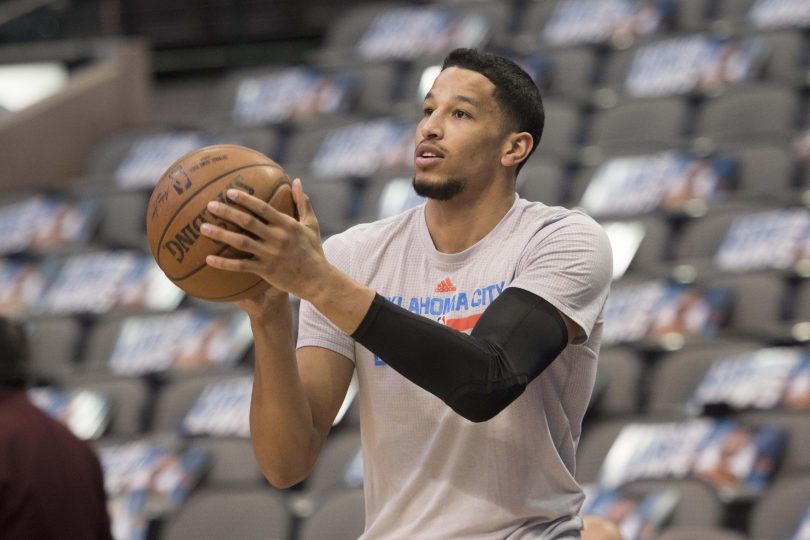 Mar 27 2017 Dallas TX USA Oklahoma City Thunder forward Andre Roberson warms up prior to the game against the Dallas Mavericks at the American Airlines Center. Mandatory Credit Jerome Miron-USA TODAY Sports