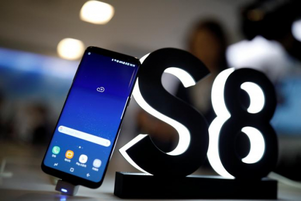 REUTERS  Kim Hong-JiSamsung Electronics Galaxy S8 smartphone is displayed during a media event in Seoul South Korea