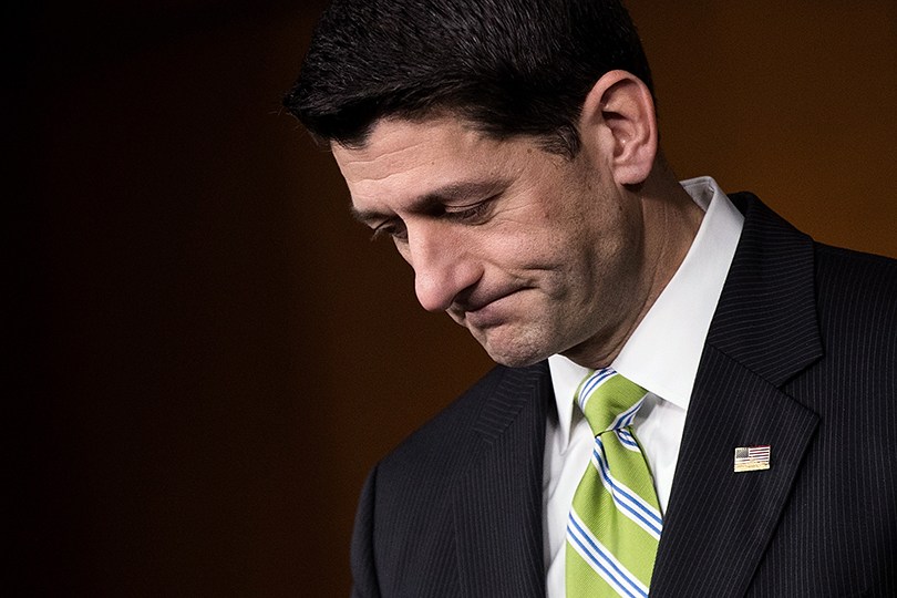 House Speaker Paul Ryan holds a news conference last Friday at the U.S. Capitol. In a big setback to the agenda of President Donald Trump Ryan cancelled a vote for the American Health Care Act the GOP plan to repeal and replace the Affordable Care Act