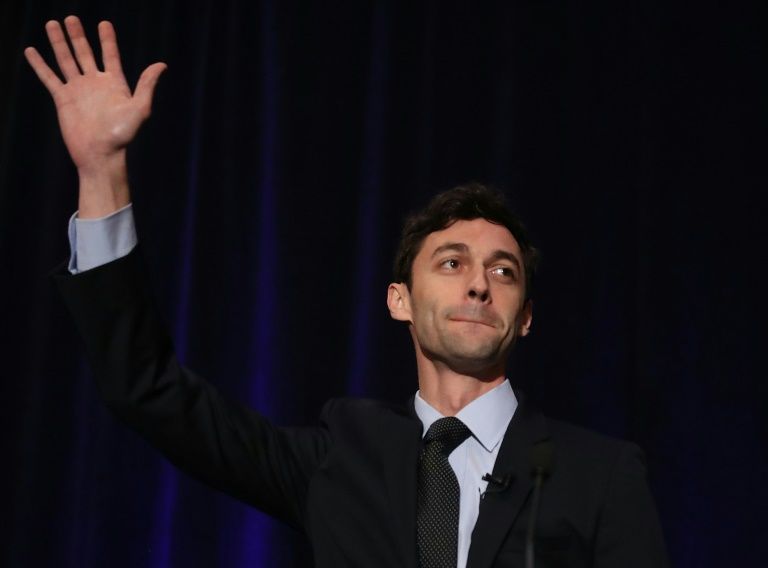 Democratic candidate Jon Ossoff speaks to his supporters