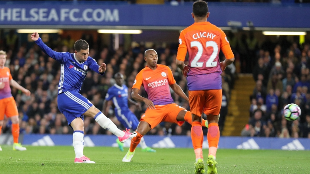 Hazard strikes twice as gutsy Chelsea march on