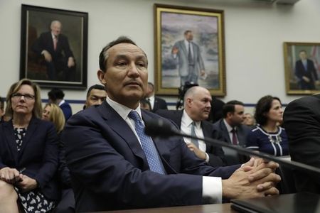 United Airlines CEO Munoz prepares to testify about forced removal of passenger from UAL flight at House Transportation Committee hearing on Capitol Hill in Washington