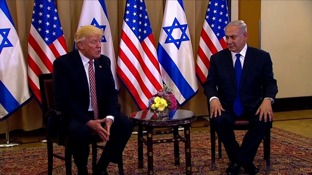 U.S. President Donald Trump meetins with Israeli Prime Minister Benjamin Netanyahu