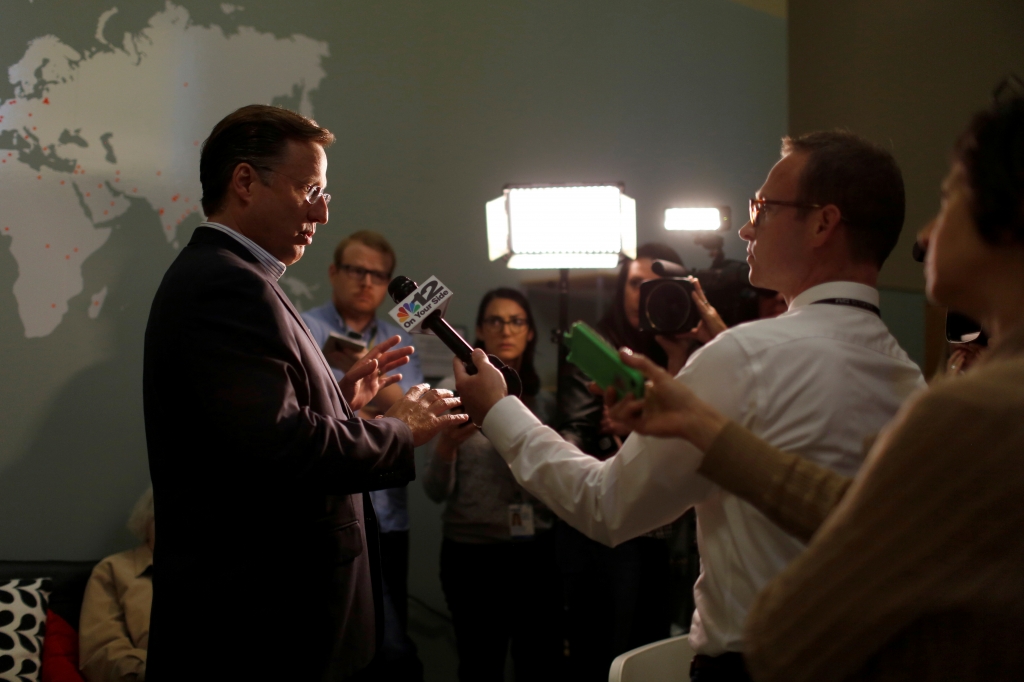 U.S. Rep. Dave Brat holds a town hall meeting with constituents at Clover Hill Assembly of God in Midlothian Virginia U.S