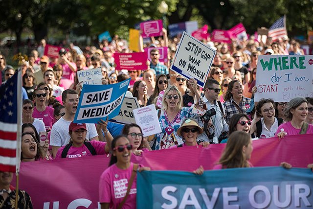 Washington DC. The protest was organized by a wide array of progressive organizations and they are calling for a'People's Filibuster