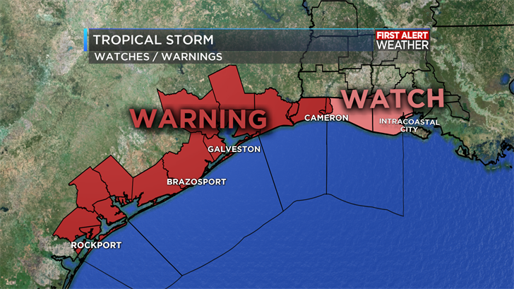 Tropical Storm Watches and Warnings