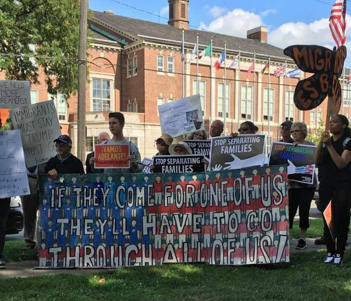 Protesters in Detroit supporting DACA recipients