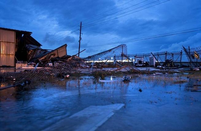 Damage is seen in the aftermath of Hurricane Harvey in Katy Texas