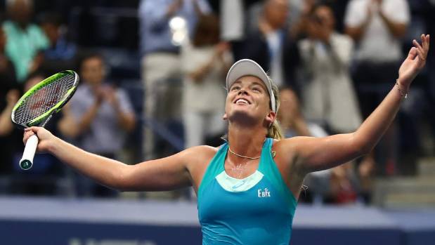 GETTY IMAGES 
 
   American CoCo Vandeweghe celebrates beating top seed Karolina Pliskova of Czech Republic in their US Open quarter-final