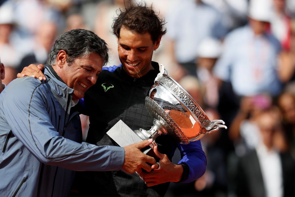 Nadal celebrates French Open success this year with Toni his uncle