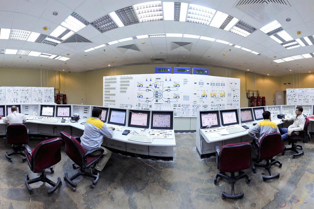 Inside the Iranian nuclear power plant unit in Bushehr about 1,200km south of Tehran. Reuters