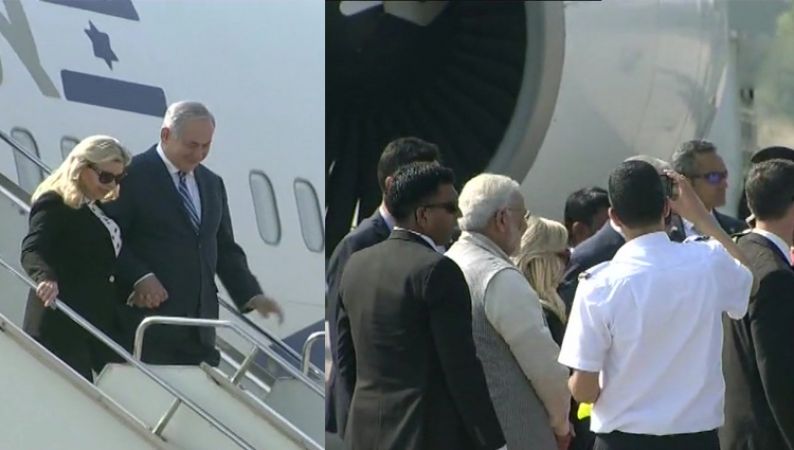 Israeli PM Netanyahu arrives at Ahmedabad airport,received by PM Modi