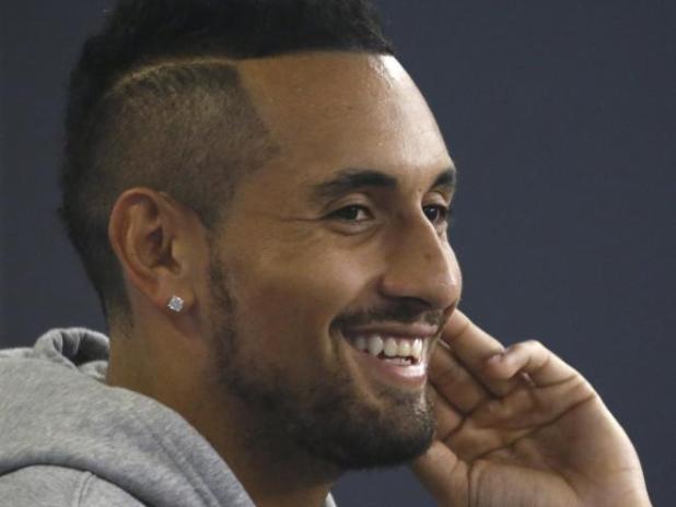 Nick Kyrgios of Australia reacts during a news conference ahead of the Australian Open tennis tournament. REUTERS  Thomas Peter