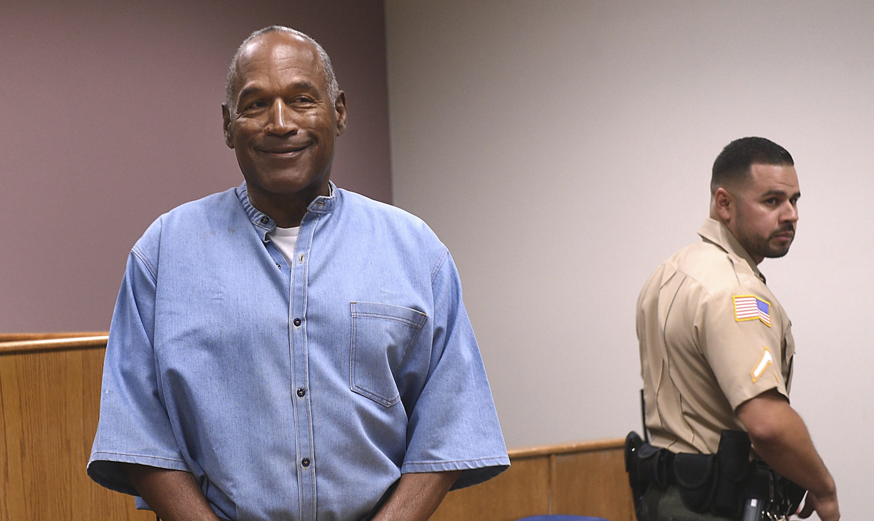 O.J. Simpson is celebrating the Bills playoff game with fans in Las Vegas