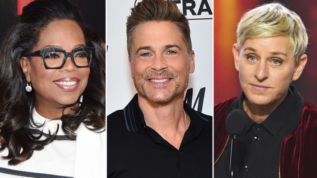 Oprah Winfrey Rob Lowe and Ellen Degeneres