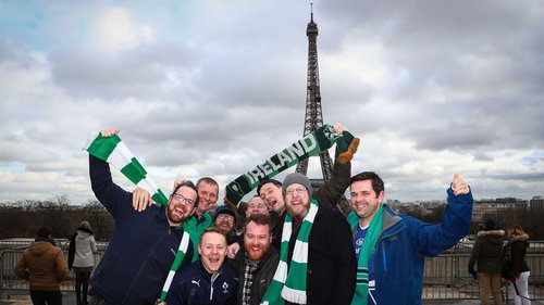 A group of Irish supporters from Wexford enjoying the French capital