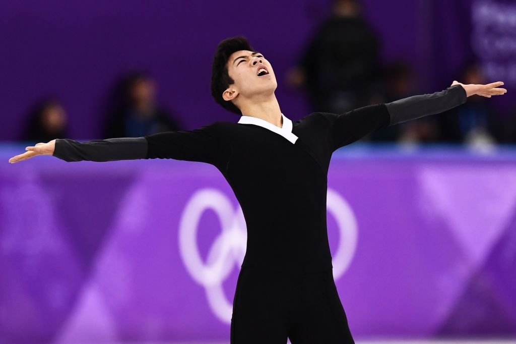 ARIS MESSINIS  AFP via Getty Images
Nathan Chen competes in the men's single free skate Saturday in Pyeongchang South Korea