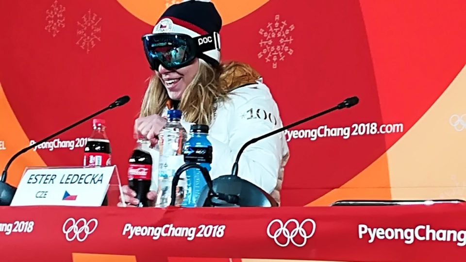 Ester Ledecka was so unprepared for the win she brought no makeup for the media conference. Goggles did the trick