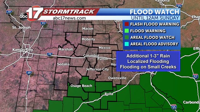 Heavy rain could lead to flooding through Saturday