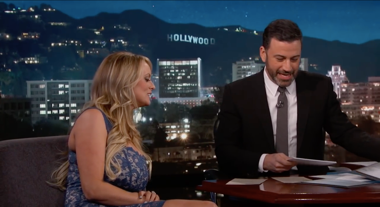 Stormy Daniels on Jimmy Kimmel Live
Getty