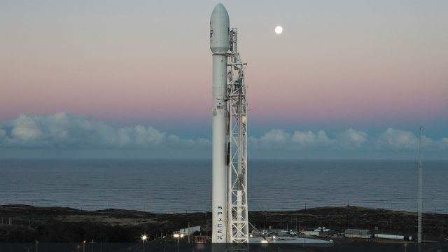 The SpaceX Falcon 9 on the launch pad at Vandenberg Air Force Base. Courtesy SpaceX