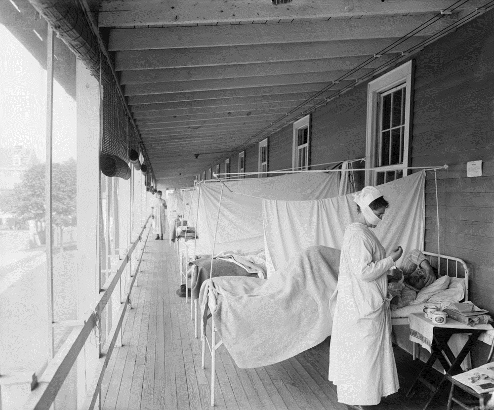 Walter Reed Hospital flu ward during the Spanish Flu epidemic of 1918-19 in Washington D.C