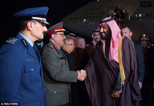 Arrival Saudi Arabia's Crown Prince Mohammed bin Salman is welcomed upon his arrival in the U.S. yesterday