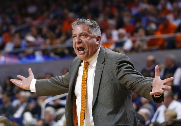 Auburn head coach Bruce Pearl reacts on the sidelines during the first half of an NCAA college basketball game against South Carolina in Auburn Ala. Pearl a coach with an out-sized personality and checkered past has led Auburn to its first NCAA Tourna