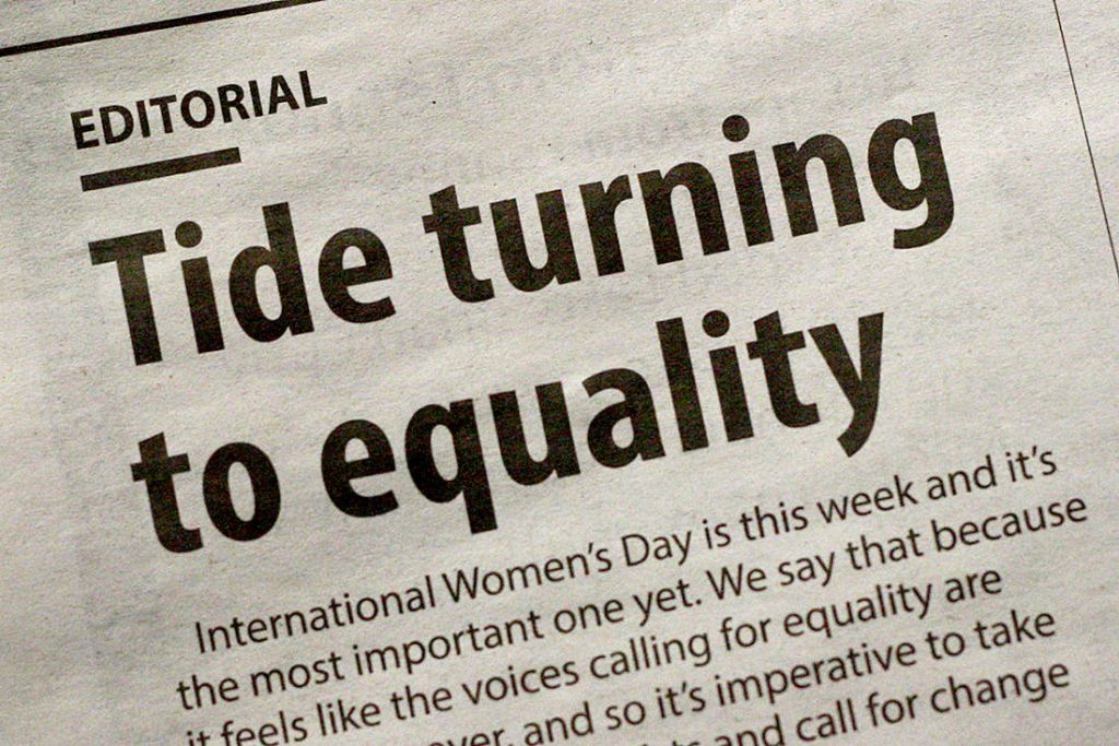 Editorial Tide turning toward equality     International Women's Day is Thursday March 8     Mar. 7 2018 12:00