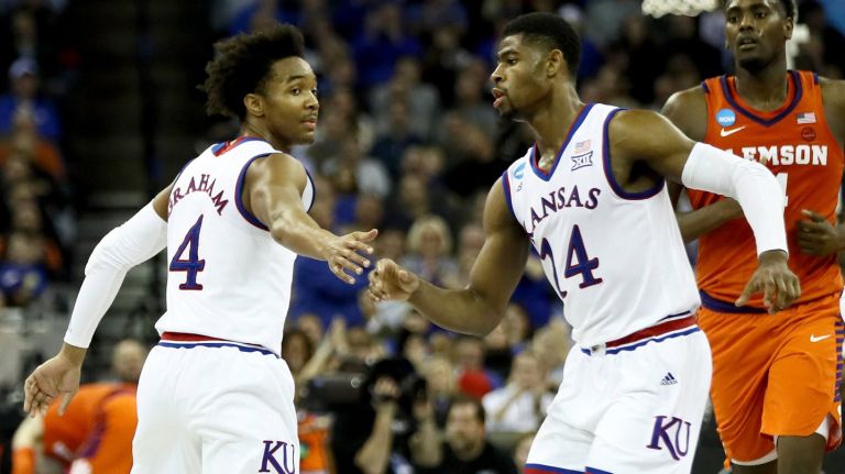 Devonte Graham and Malik Newman of the Kansas