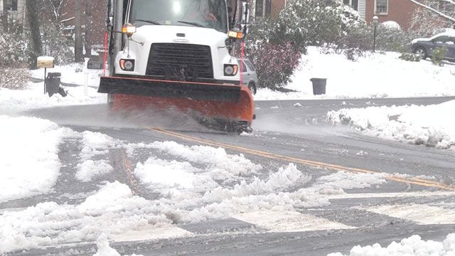 Public works crews are working to keep the streets clear