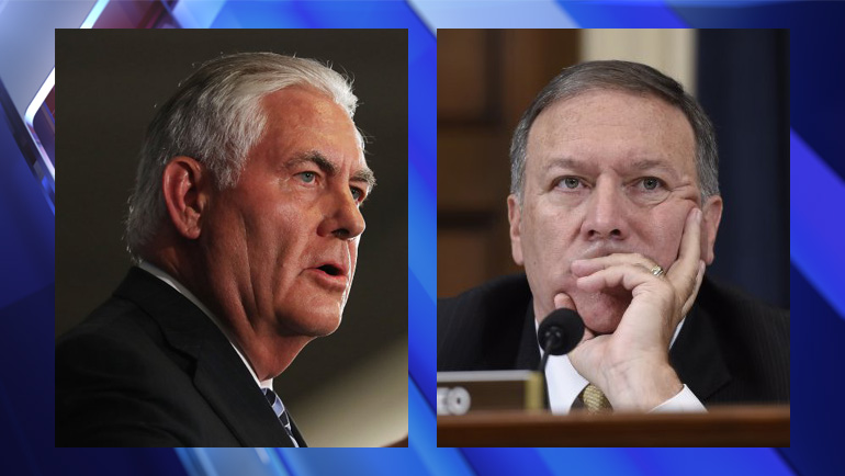 Rex Tillerson out as Secretary of State replaced by CIA Director Mike Pompeo	 	 	 			Tillerson, Pompeo