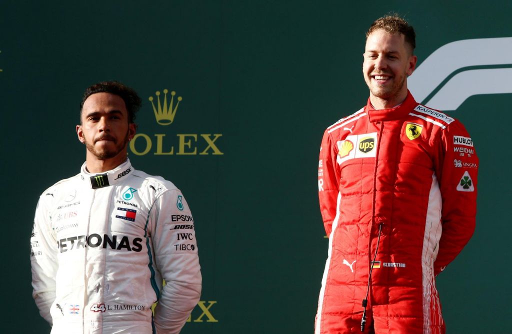 It was all smiles for Sebastian Vettel at the Australian Grand Prix this weekend but Lewis Hamilton left was left frustrated. Brandon Malone  Reuters