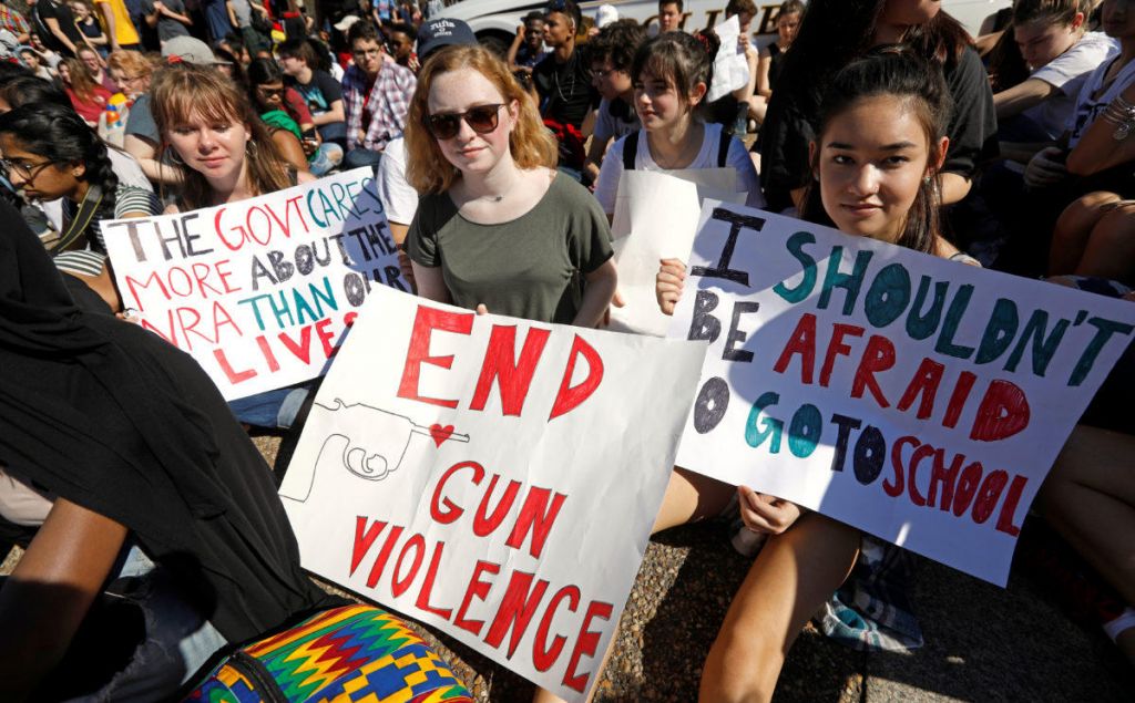 Students who walked out of their Montgomery County Maryland schools protested against gun violence in front of the White House in February