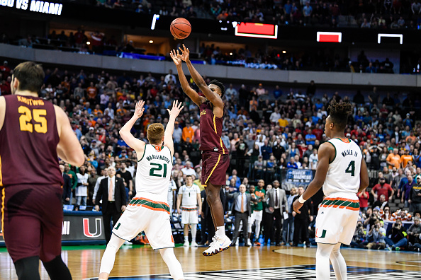 Watch: Loyola's Donte Ingram Sinks Clutch Three Pointer to Upset Miami