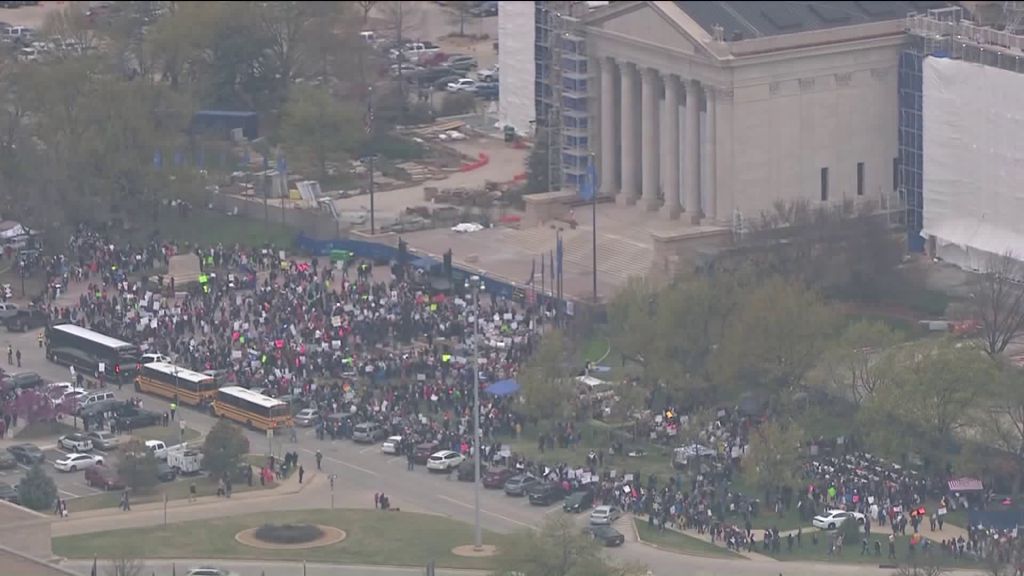 “There’s more work to be done,” Thousands flood Oklahoma State Capitol over funding issues	 	 	 			Oklahoma teacher walkout 2018