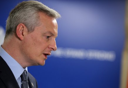 French Minister for the Economy and Finance Bruno Le Maire arrives for the Informal meeting of economic and financial affairs ministers in Sofia Bulgaria